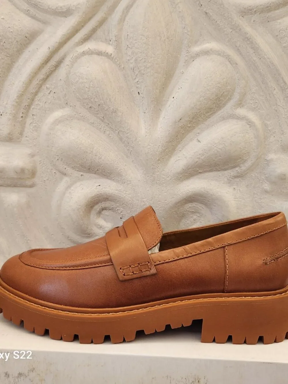 Schutz Leather Lug Loafers. 